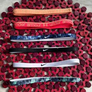 Bundle of 6 Hair Bands- 2 Under Armour and 4 Nike